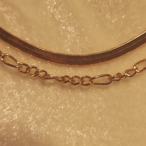 18k Gold Figaro & Snake Chain Choker Necklace NWT - Picture 2 of 4